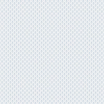Secret Garden Geometric Floral Scallop Design 33' L x 21" W Wallpaper Roll — Blue,Navy