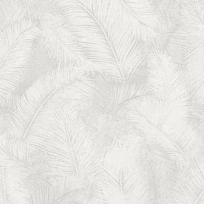 Arcadia Collection Feathered Leaves Wallpaper Roll — Off-White