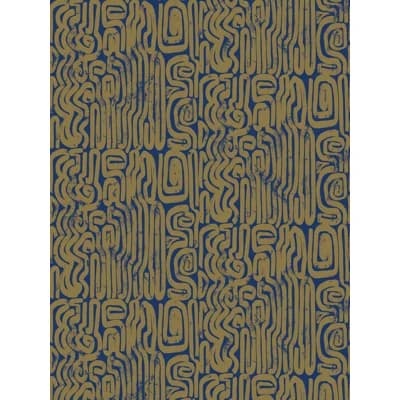 Bantu Abstract Paper/Non-Woven Wallpaper Roll by Jannelli & Volpi — Nile,Metallic Gold