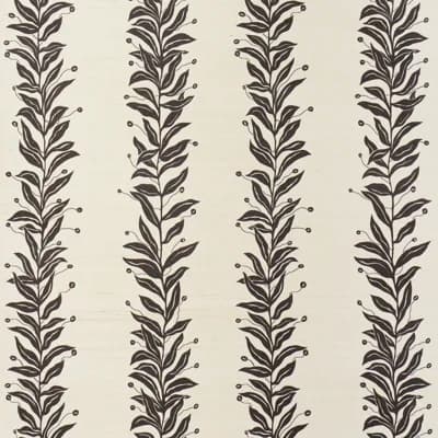 Schumacher x Marian Mcevoy Tendril Stripe Sisal Wallpaper — Black,Cream