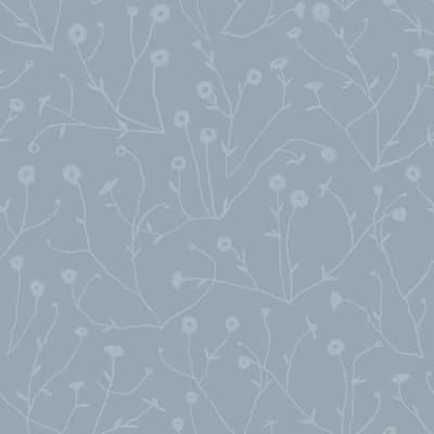Susan Hable Floral Non-Pasted Satin Wallpaper by Susan Hable — Blue