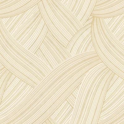 Stratum Unito Design Metallic Texture 33' L x 42" W Wallpaper Roll — Cream