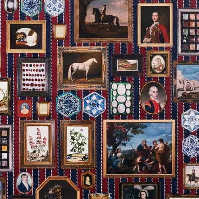 Schumacher x Johnson Hartig Le Grand Tour Wallpaper — Black;Brown;Red