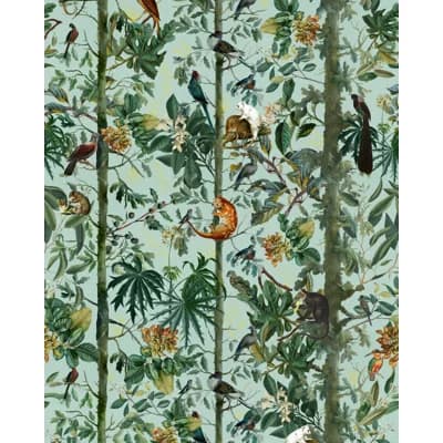 Tropical Wanderlust Non-Pasted Matte Wallpaper Roll — Green,Blue,Red,Yellow