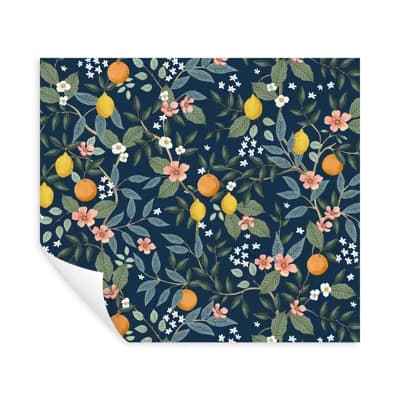 Citrus Grove Peel & Stick Wallpaper — Navy Blue