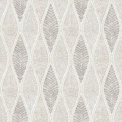 Tempo Geometric Leaf Wave 32.8' L x 21" W Wallpaper Roll — Beige,Brown