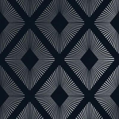 Geometric Non-Pasted Metallic Wallpaper Double Roll — Navy Blue
