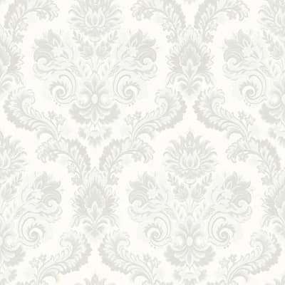 Italian Style Traditional Floral Damask Wallpaper Roll — Cream