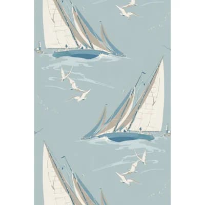 Icons Wallpapers 32.8' L x 27.56" W Smooth Wallpaper Roll — Blue