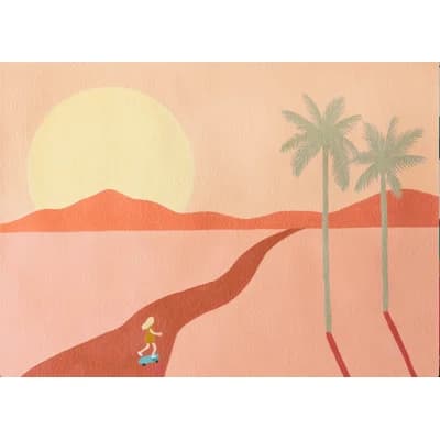 Matte Wall Mural — Yellow;Pink;Orange
