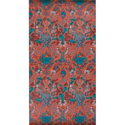 Animalia 11' L x 20.5" W Wallpaper Roll — Red