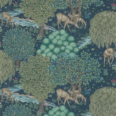 The Brook Wallpaper — Dark Blue