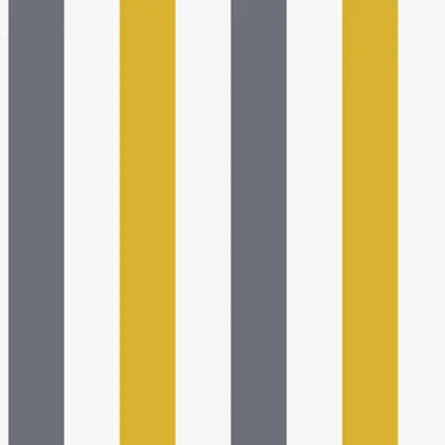 Kids and Teens Collection 2-Tone Awning Stripe Wallpaper Roll — Yellow,Dark Grey