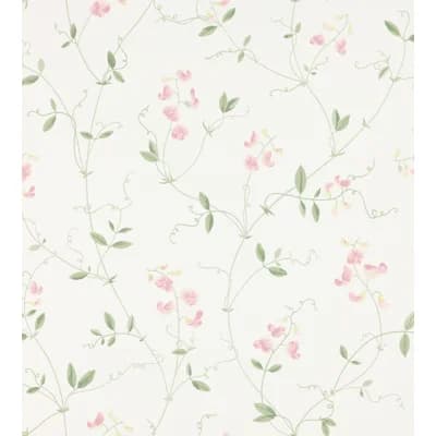 Arv Floral Matte Wallpaper Roll — Light Pink