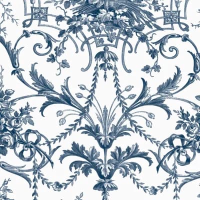 Laura Ashley Tuileries Charcoal Grey Wallpaper — Blue