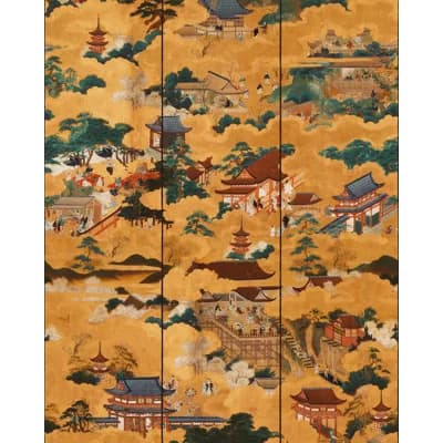 The Curators Cabinet Non-Pasted Satin and Matte Wallpaper Roll — Brown,Green,Taupe,Yellow