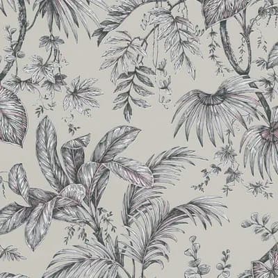 Olio Large Palm Leaves and Stems 33' L x 21" W Wallpaper Roll — Beige,Black