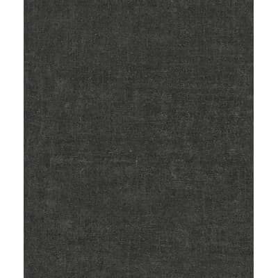 Bricks and More Collection Subtle Woven Texture Wallpaper Roll — Anthracite Black