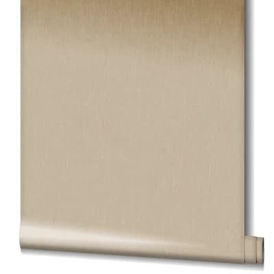 Earth Collection Textured Linen Effect Wallpaper Roll — Brown