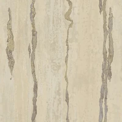 Stratum Verticale Design Metallic Texture 33' L x 42" W Wallpaper Roll — Beige,Cream,Silver