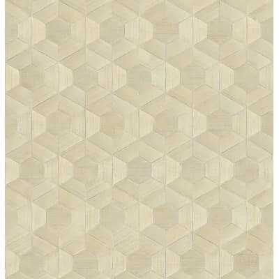 Loom Geometric Grass Cloth Non-Pasted Wallpaper Roll — Golden,Tan,Silver