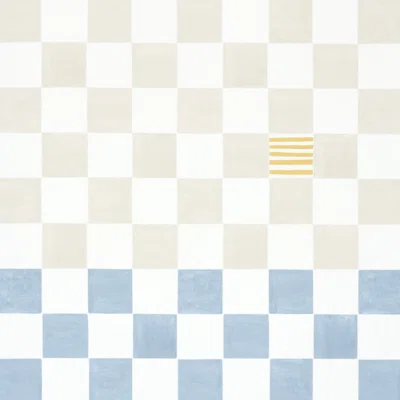 Schumacher X Backdrop Gambit Panel Wallpaper — Sand,Soft Blue