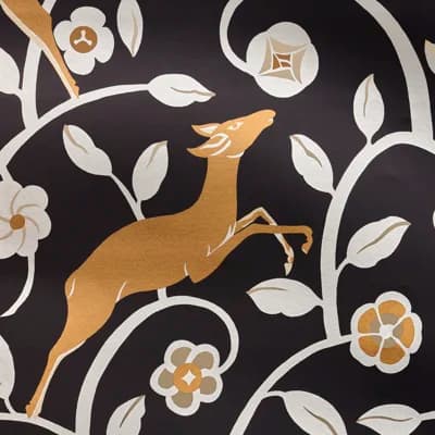 Les Gazelles Au Bois Vinyl Wallpaper — Noir