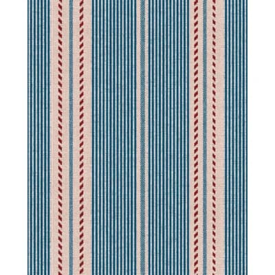 Tales of Maghreb Striped Non-Pasted Satin and Matte Wallpaper Roll — Blue,Red,Taupe