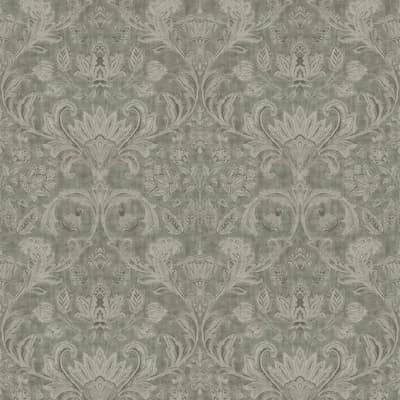 Elegance Collection Damask Sheen Finish Wallpaper Roll — Gray
