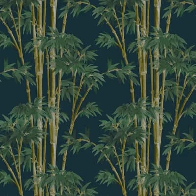 Bambusa 9.84' L x 70.8" W Wallpaper Roll — Midnight