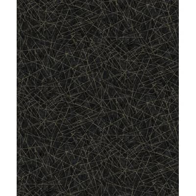Abstract Non-Pasted Metallic Wallpaper Roll — Black