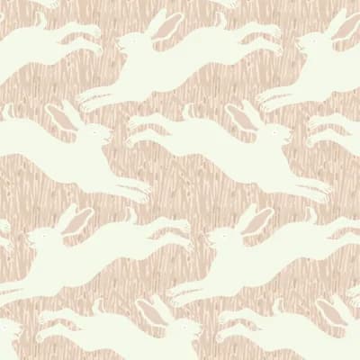 Hopping Hares - Wallpaper — Blush Grass