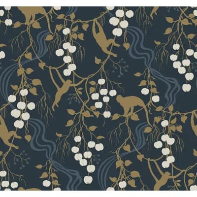 Linden Black Jungle Canopy Wallpaper — Green