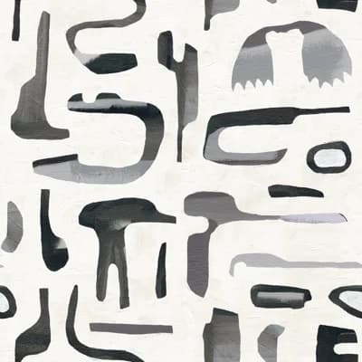 Susan Hable Abstract Non-Pasted Wallpaper Roll by Susan Hable — Gray,White