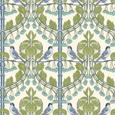 2'9" L x 27.58" W Wallpaper Roll — Green,Blue