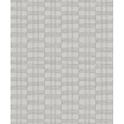 Gray Resource Geometric and Plaid Non-Pasted Metallic Wallpaper Roll — Gray
