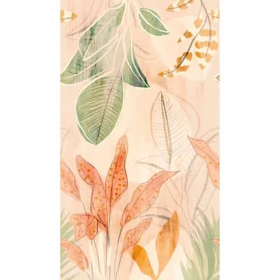 Orom II Collection Stylish Floral Motifs 62.5-inches wide x 9.18-feet high 3-panel Wall Mural — Orange