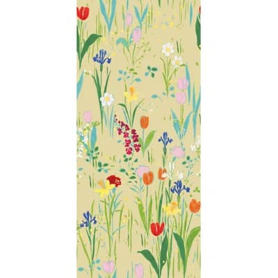 Paule Marrot Floral Non-Pasted Satin Wallpaper Double Roll — Limeade