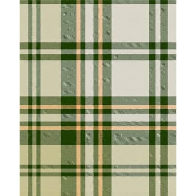 Woodstock Lifestyle Plaid Non-Pasted Satin and Matte Wallpaper Roll — Green,Taupe,Yellow