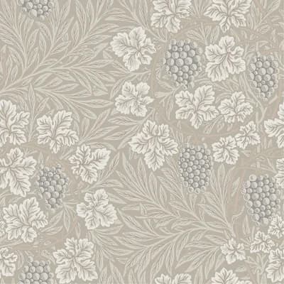 Vine Floral Non-Pasted Matte Wallpaper Roll — Light Gray