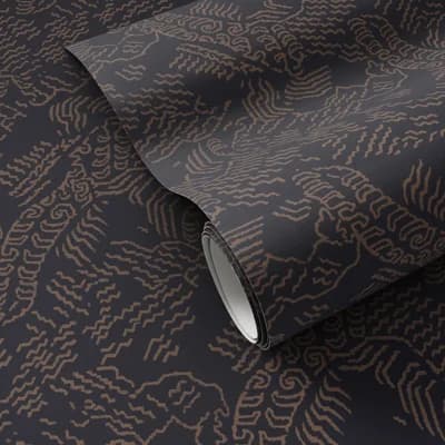 Balkan Abstract Non-Pasted Wallpaper — Balkan Black & Tan I