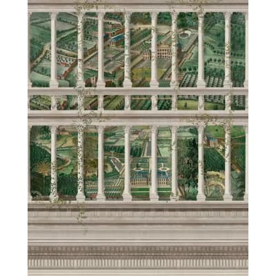 The Transylvanian Manor Floral Non-Pasted Matte Wallpaper Roll — Gray,Green