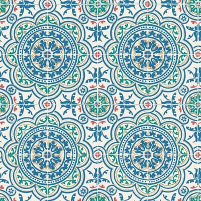 Geometric Non-Pasted Matte Wallpaper Roll — Blue,Green,White