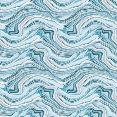 Hable Marble 33' L x 20.5" W  Wallpaper Roll — Aquamarine