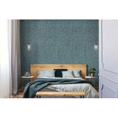 Feel Glass Bead Alpine Reptile Design 33' L x 21" W Wallpaper Roll — Petrol Green