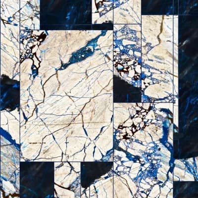 Manhattan Non-Pasted Satin and Matte Wallpaper Roll — Taupe,Blue,Black