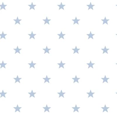 Deauville 2 Geometric Star Design 33' L x 21" W Wallpaper Roll — White,Sky Blue