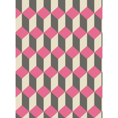 Delano Geometric Non-Pasted Wallpaper Roll — Pink,Black