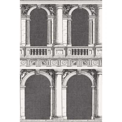 Procuratie Non-Pasted Matte Wallpaper Roll — White,Black