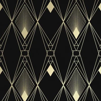 Geometric Non-Pasted Metallic Wallpaper Double Roll — Black